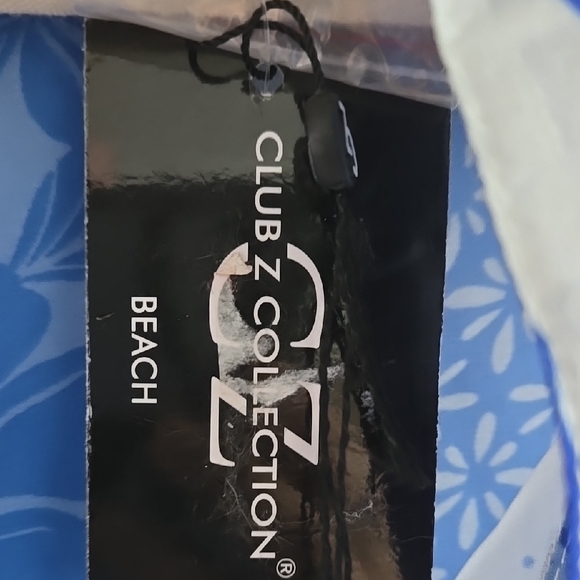 Club Z Collection Blue Floral Women's Resort Wear Beach Shirt  Size L - Picture 3 of 6